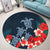 Hawaiian Hibiscus And Turtle Polynesian Round Carpet - AH - Polynesian Pride