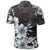 Hawaiian Hibiscus Black and White Polynesian Polo Shirt - Polynesian Pride