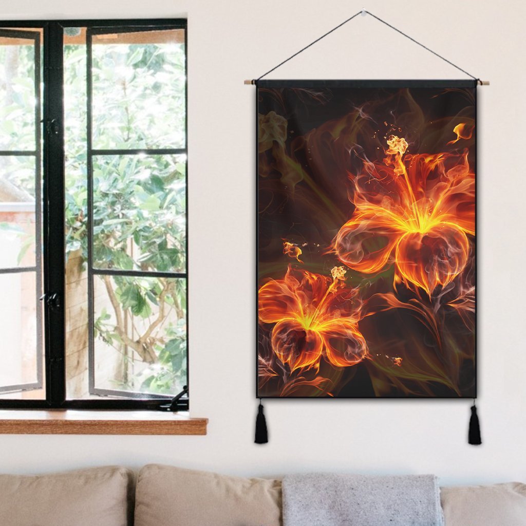 Hawaiian Hibiscus Fire Polynesian Hanging Poster - AH - Polynesian Pride