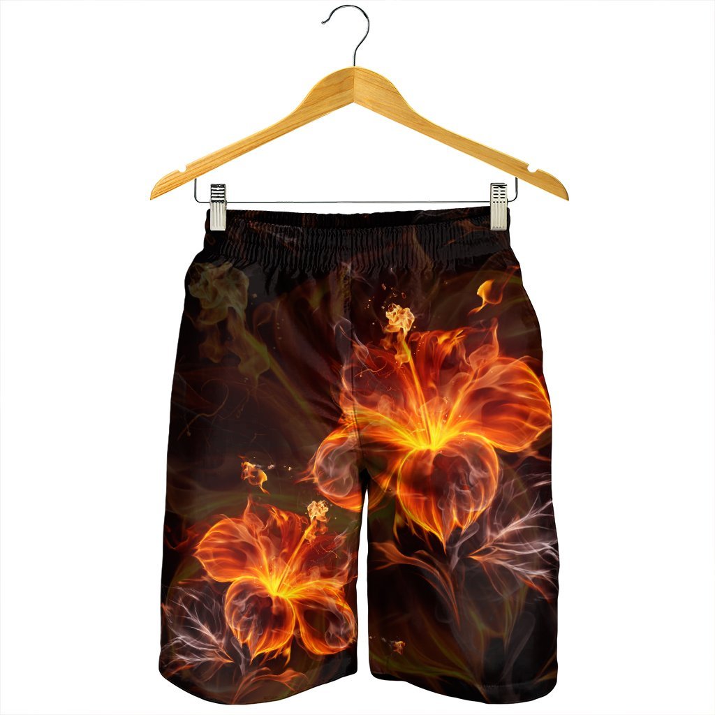 Hawaiian Hibiscus Fire Polynesian Men's Shorts - AH - Polynesian Pride