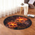 Hawaiian Hibiscus Fire Polynesian Round Carpet - AH - Polynesian Pride