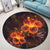 Hawaiian Hibiscus Fire Polynesian Round Carpet - AH - Polynesian Pride