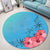 Hawaiian Hibiscus Flower Red Round Carpet - AH - AH - Polynesian Pride