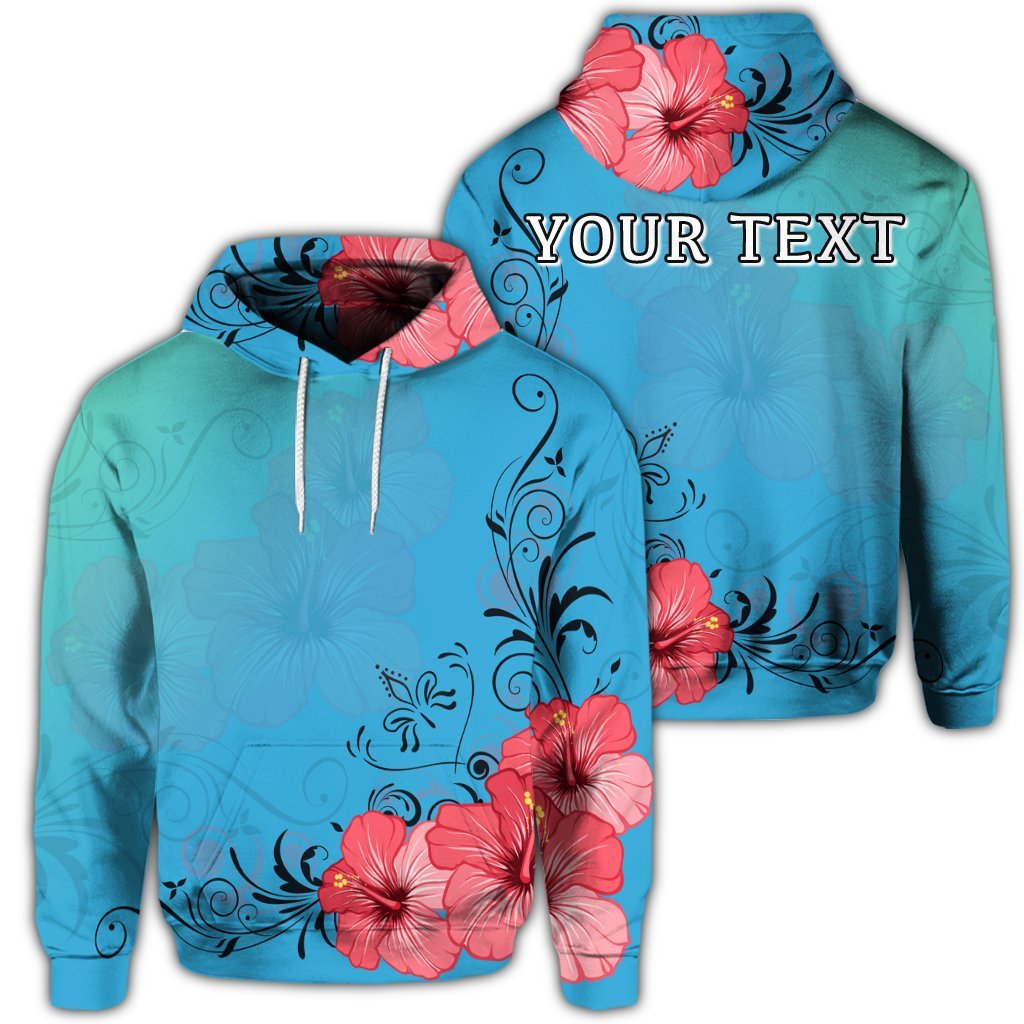 Custom Hawaiian Hibiscus Flower Red Hoodie Unisex Art - Polynesian Pride