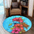 Hawaiian Hibiscus Flower Soulful Round Carpet - AH - Polynesian Pride