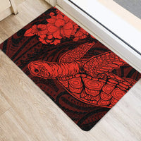 Hawaiian Hibiscus Memory Polynesian Turtle Door Mat Red AH - Polynesian Pride