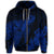 Hawaiian Hibiscus Memory Turtle Polynesian Zip Hoodie Blue - Polynesian Pride
