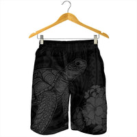 Hawaiian Hibiscus Memory Turtle Polynesian Men's Shorts Gray - AH - Polynesian Pride