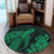 Hawaiian Hibiscus Memory Turtle Polynesian Round Carpet Green - AH - Polynesian Pride