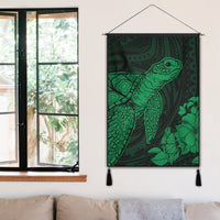 Hawaiian Hibiscus Memory Turtle Polynesian Hanging Poster Green - AH - Polynesian Pride