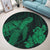 Hawaiian Hibiscus Memory Turtle Polynesian Round Carpet Green - AH - Polynesian Pride