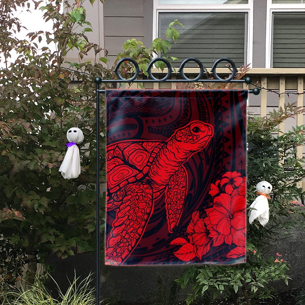 Hawaiian Hibiscus Memory Turtle Polynesian Flag Red - AH - Polynesian Pride