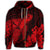 Hawaiian Hibiscus Memory Turtle Polynesian Zip Hoodie Red - Polynesian Pride