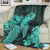 Hawaiian Hibiscus Memory Turtle Polynesian Premium Blankets Turquoise - AH - Polynesian Pride