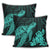 Hawaiian Hibiscus Memory Turtle Polynesian Pillow Covers Turquoise - AH - Polynesian Pride