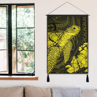 Hawaiian Hibiscus Memory Turtle Polynesian Hanging Poster Yellow - AH - Polynesian Pride
