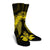 Hawaiian Hibiscus Memory Turtle Polynesian Crew Socks Yellow - AH - Polynesian Pride