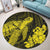 Hawaiian Hibiscus Memory Turtle Polynesian Round Carpet Yellow - AH - Polynesian Pride