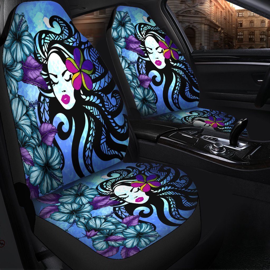 Hawaiian Hibiscus Plumeria Hula Girl Polynesian Car Seat Covers - AH - Polynesian Pride