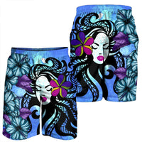 Hawaiian Hibiscus Plumeria Hula Girl Polynesian Men's Shorts - AH - Polynesian Pride