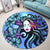 Hawaiian Hibiscus Plumeria Hula Girl Polynesian Round Carpet - AH - Polynesian Pride