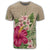 Hawaiian Hibiscus Plumeria Palm Leaves Lauhala Background Polynesian T Shirt - Polynesian Pride