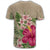 Hawaiian Hibiscus Plumeria Palm Leaves Lauhala Background Polynesian T Shirt - Polynesian Pride