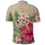 Hawaiian Hibiscus Plumeria Palm Leaves Lauhala Background Polynesian Polo Shirt - Polynesian Pride