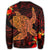 Hawaiian Hibiscus Plumeria Red Big Turtle Polynesian Sweatshirt - AH - Polynesian Pride