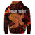 Custom Hawaiian Hibiscus Plumeria Red Big Turtle Polynesian Hoodie - Polynesian Pride