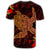 Hawaiian Hibiscus Plumeria Red Big Turtle Polynesian T Shirt - Polynesian Pride