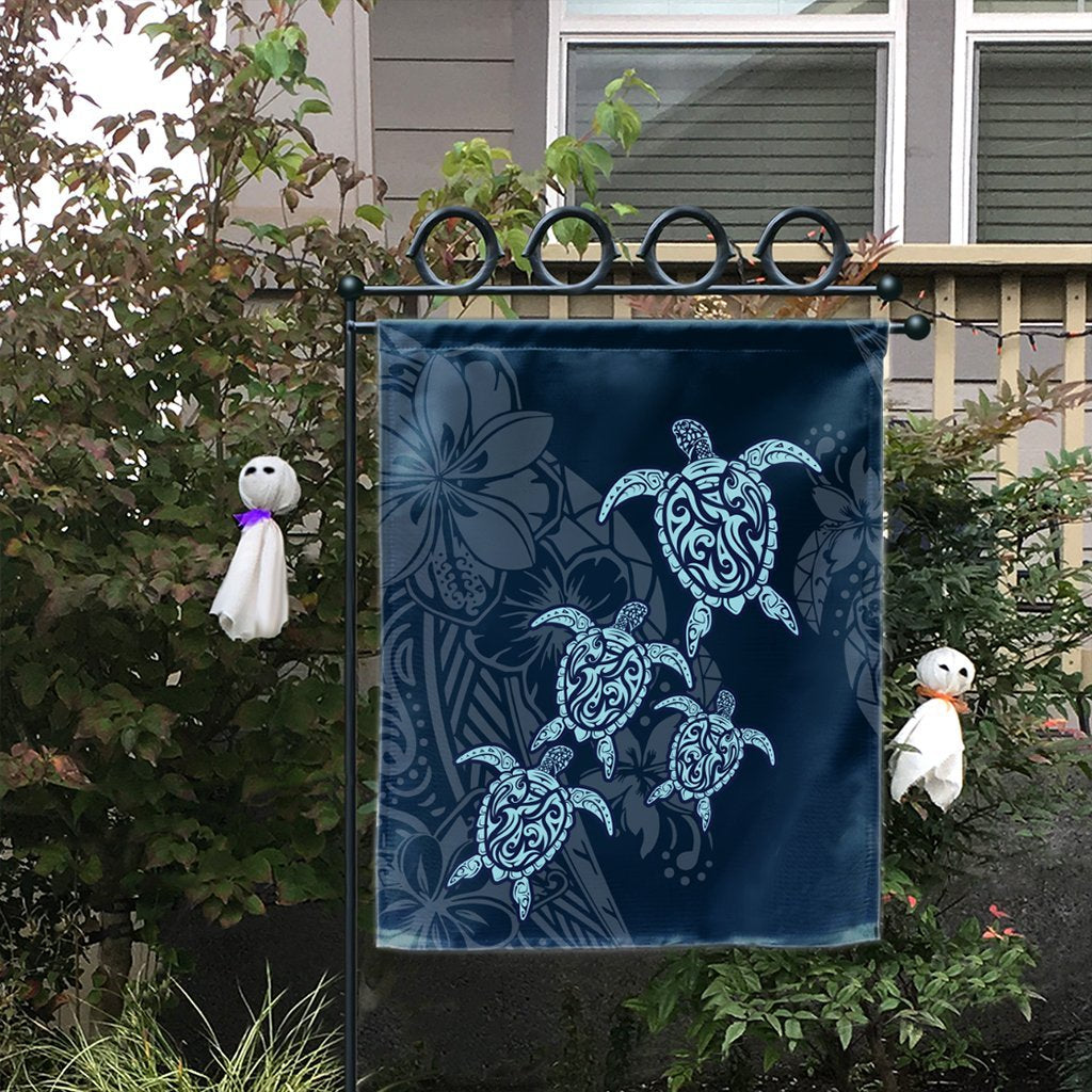 Hawaiian Hibiscus Plumeria Sea Turtle Polynesian Flag - AH - Polynesian Pride