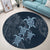 Hawaiian Hibiscus Plumeria Sea Turtle Polynesian Round Carpet - AH - Polynesian Pride