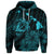 Custom Hawaiian Hibiscus Sea Turtle Swim Polynesian Hoodie Blue - Polynesian Pride