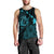 Hawaiian Hibiscus Sea Turtle Swim Polynesian Tank Top - Blue - AH Black - Polynesian Pride