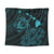 Hawaiian Hibiscus Sea Turtle Swim Polynesian Tapestry - Blue - AH Wall Tapestry Black - Polynesian Pride