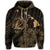 Hawaiian Hibiscus Sea Turtle Swim Polynesian Zip Hoodie Gold - Polynesian Pride