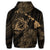 Hawaiian Hibiscus Sea Turtle Swim Polynesian Hoodie Gold - Polynesian Pride