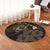 Hawaiian Hibiscus Sea Turtle Swim Polynesian Round Carpet - Gold - AH - Polynesian Pride