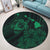 Hawaiian Hibiscus Sea Turtle Swim Polynesian Round Carpet - Green - AH - Polynesian Pride