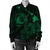 Hawaiian Hibiscus Sea Turtle Swim Polynesian Bomber Jacket - Green - AH - Polynesian Pride
