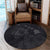 Hawaiian Hibiscus Sea Turtle Swim Polynesian Round Carpet - Grey - AH - Polynesian Pride