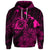 Custom Hawaiian Hibiscus Sea Turtle Swim Polynesian Hoodie Pink - Polynesian Pride