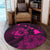 Hawaiian Hibiscus Sea Turtle Swim Polynesian Round Carpet - Pink - AH - Polynesian Pride