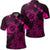 Hawaiian Hibiscus Sea Turtle Swim Polynesian Polo Shirt Pink Unisex Black - Polynesian Pride