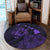 Hawaiian Hibiscus Sea Turtle Swim Polynesian Round Carpet - Purple - AH - Polynesian Pride