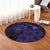 Hawaiian Hibiscus Sea Turtle Swim Polynesian Round Carpet - Purple - AH - Polynesian Pride