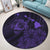 Hawaiian Hibiscus Sea Turtle Swim Polynesian Round Carpet - Purple - AH - Polynesian Pride