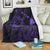 Hawaiian Hibiscus Sea Turtle Swim Polynesian Premium Blankets - Purple - AH White - Polynesian Pride