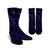 Hawaiian Hibiscus Sea Turtle Swim Polynesian Crew Socks - Purple - AH Crew Socks White - Polynesian Pride